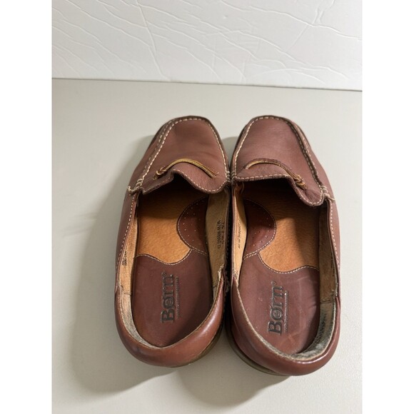 Born Slip-On Loafer Mule Women US 7.5 Brown Leather Comfort Preppy Driving - Picture 7 of 9